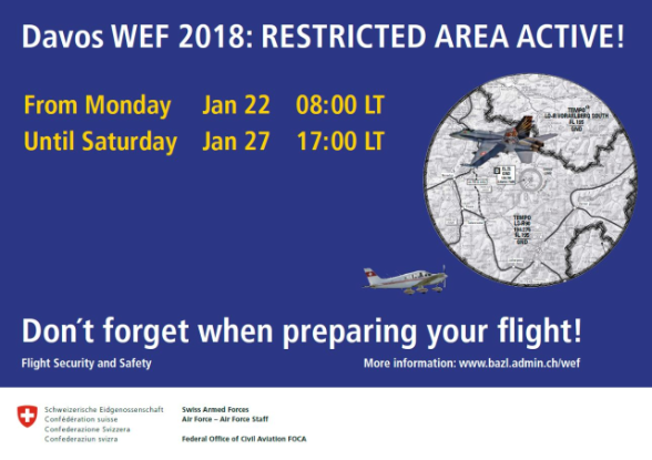 WEF: Einschränkungen im Luftraum 22.-27.1.18