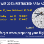WEF: Restrizioni dello spazio aereo dal 13 al 21 gennaio 2023